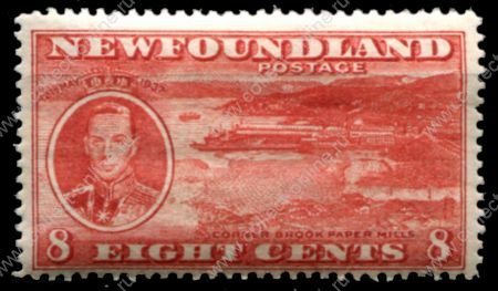 Ньюфаундленд 1937 г. • Gb# 260 • 8 c. • Коронация Георга VI (доп. выпуск) • бумажная фабрика • перф: 14 • MH OG VF ( кат.- £ 5.5 )