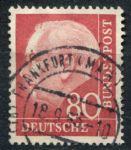 Германия • ФРГ 1954-1961 гг. • Mi# 192 • 80 pf. • Президент Теодор Хойс • стандарт • Used F-VF ( кат.- € 6 )