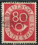 Германия • ФРГ 1951 г. • Mi# 137 • 80 pf. • почтовый рожок • стандарт • Used VF ( кат.- € 3 )