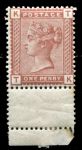 Великобритания 1880-1881 гг. • GB# 166 • 1 d. • королева Виктория • стандарт • MNH OG XF+ ( кат.- £35+ )