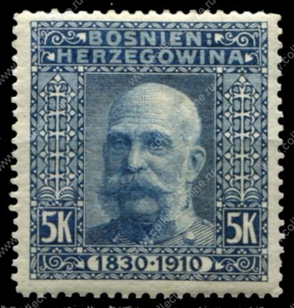 Босния и Герцеговина 1910 г. • Mi# 60 • 5 Kr. • 80-летие императора Франца-Иосифа • MH OG VF