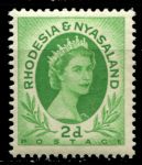 Родезия и Ньясаленд 1954-1956 гг. • Gb# 3 • 2 d. • Елизавета II • стандарт • MNH OG XF