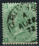 Великобритания 1867-1880 гг. • Gb# 117 pl. 6 • 1 sh. • Королева Виктория • стандарт • Used XF ( кат.- £ 45 )
