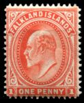 Фолклендские о-ва 1904-1912 гг. • Gb# 44е • 1 d. Эдуард VII • стандарт • MNH OG VF ( кат.- £40+ )