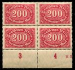 Германия 1922 г. • Mi# 220 • 200 марок • стандарт • №* кв.блок • MNH OG XF ( кат.- € 5+ )