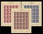 Германия 3-й рейх • Генерал-Губернаторство 1942 г. • Mi# 89-91 • Адольф Гитлер • 53-й день рождения • полн. серия • листы 25 марок • MNH OG XF