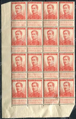 Бельгия 1912-1913 гг. • Mi# 100 II • 10 c. • Король Альберт I • стандарт • блок 16 марок • MNH OG VF*