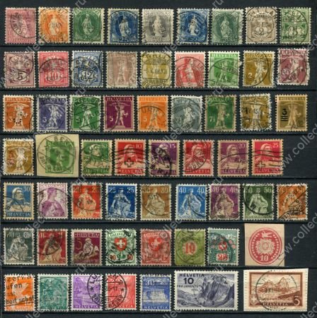 Швейцария XIX-XX век • набор 59 разных старинных марок • Used F-VF