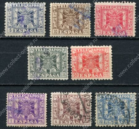 Испания 1949-1951 гг. • Iv# 88-95 • 5 c. - 10 pt. • телеграфный выпуск • полн. серия ( 8 марок ) • Used VF