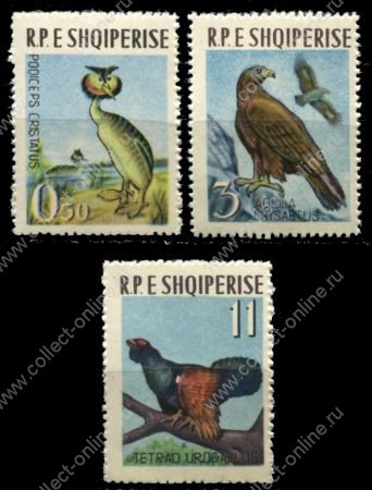 Албания 1963 г. • Mi# 741-2,4 • 0.5,3 и 11 L. • птицы ( 3 марки ) • MNH OG XF ( кат.- € 14,5 )