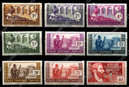 Французская Экваториальная Африка 1937-1942 гг. • Iv# 33..43 • 1 .. 40 c. • осн. выпуск • 9 номиналов • MH OG VF
