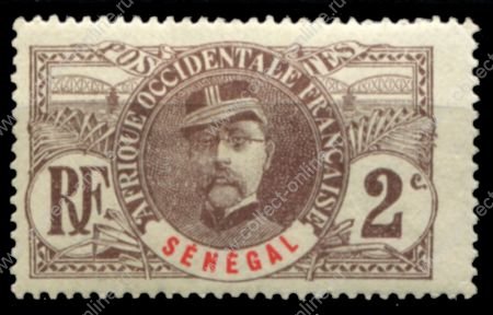 Сенегал 1906 г. • Iv# 31 • 2 c. • осн. выпуск • генерал Федерб • MH OG VF