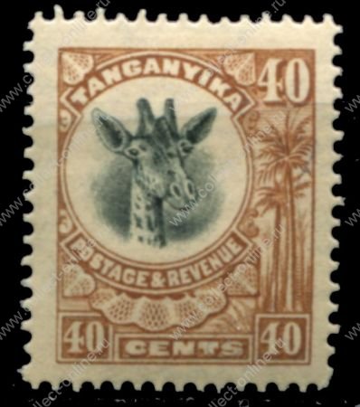 Танганьика 1922-1924 гг. • Gb# 80 • 40 c. • основной выпуск • жираф • стандарт • MH OG XF ( кат.- £ 6 )