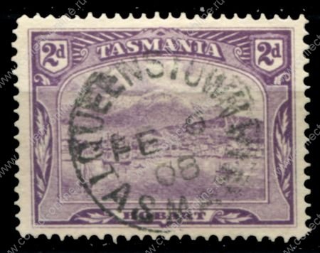 Австралия • Тасмания 1905-1911 гг. • Gb# 251 • 2 d. • Виды и достопримечательности • вид на Хобарт с моря • Used XF