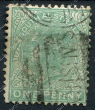 Южная Австралия 1876-1904 гг. • GB# 175 • 1 d. • Королева Виктория • перф. 13 • стандарт • Used VF