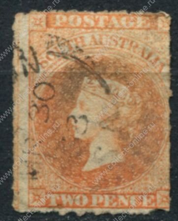 Южная Австралия 1860-1869 гг. • GB# 25 • 2 d. • Королева Виктория • стандарт • Used VF