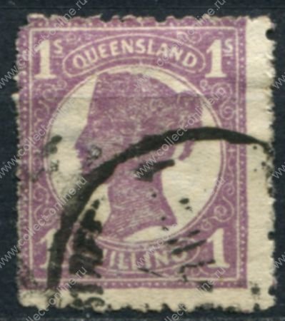 Квинсленд 1907-1911 гг. • Gb# 298 • 1 sh. • Королева Виктория • стандарт • Used F-VF ( кат. - £4 )