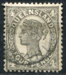 Квинсленд 1907-1911 гг. • Gb# 294a • 4 d. • Королева Виктория • стандарт • Used VF ( кат. - £15 )