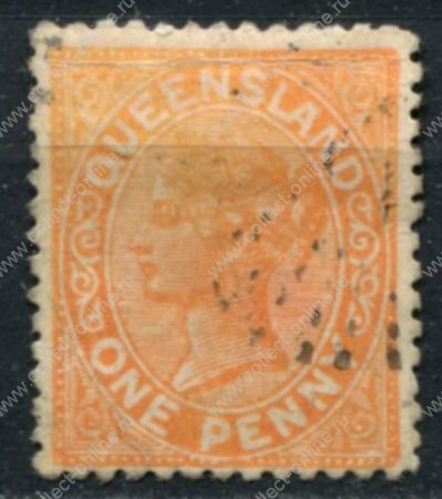 Квинсленд 1895 г. • GB# 206 • 1 d. • Королева Виктория • без в.з. • стандарт • Used XF