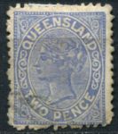 Квинсленд 1895 г. • GB# 204 • 2 d. • Королева Виктория • плотн. бум. • стандарт • Used VF