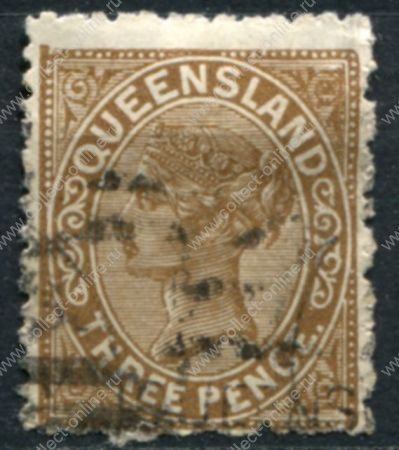 Квинсленд 1890-1894 гг. • GB# 192 • 3  d. • Королева Виктория • стандарт • Used VF