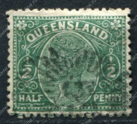 Квинсленд 1890-1894 гг. • GB# 186 • ½ d. • Королева Виктория • стандарт • Used VF