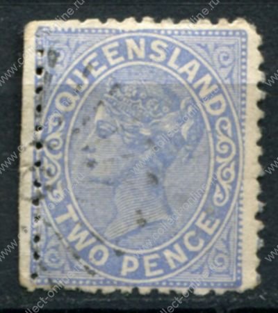 Квинсленд 1882-1891 гг. • GB# 168 • 2 d. • Королева Виктория • стандарт • Used VF