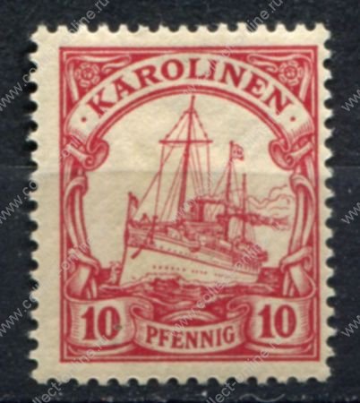 Каролинские острова 1900 г. • Mi# 9 • 10 pf. • Императорская яхта "Гогенцоллерн" • MH OG VF