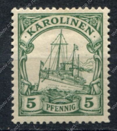 Каролинские острова 1900 г. • Mi# 8 • 5 pf. • Императорская яхта "Гогенцоллерн" • MH OG VF