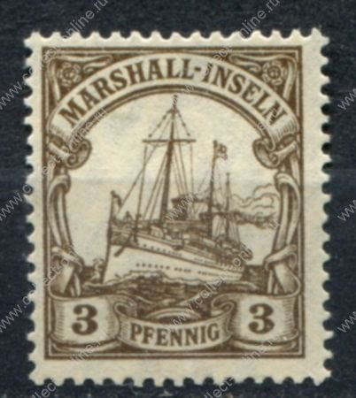 Маршалловы острова 1916-1919 гг. • Mi# 26 • 3 pf. • Императорская яхта "Гогенцоллерн" • MH OG VF
