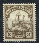 Маршалловы острова 1916-1919 гг. • Mi# 26 • 3 pf. • Императорская яхта "Гогенцоллерн" • MH OG VF