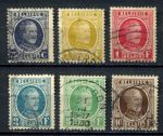 Бельгия 1926-1927 гг. • Sc# 185-190 • 75 c. - 10 fr. • король Альберт • стандарт • полн. серия • Used VF ( кат. - $15 )
