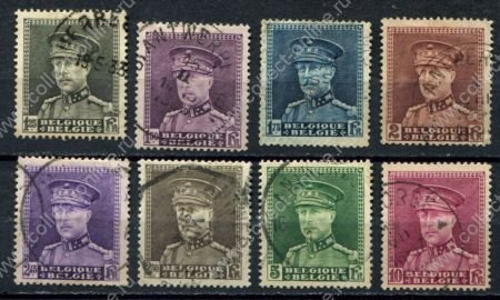 Бельгия 1932 г. • Mi# 306-313 • 25 - 10 fr. • король Альберт • стандарт • Used VF ( кат. - €15 )