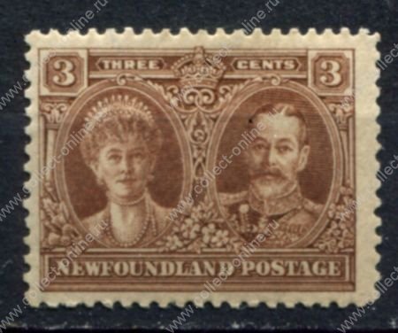 Ньюфаундленд 1928-1929 гг. • Gb# 166a • 3 c. • осн. выпуск • королевская чета • MH OG VF ( кат. - £6 )