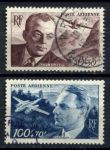 Франция 1947 г. • Mi# 809-810 • французские летчики • авиапочта • полн. серия • Used VF ( кат. - €9 )