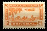 Сенегал 1935 г. • Iv# A8 • 4.75 fr. • аэроплан над караваном верблюдов • авиапочта • MNH OG VF