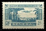 Сенегал 1935 г. • Iv# A5 • 2 fr. • двухмоторный самолёт над джунглями • авиапочта • MNH OG VF