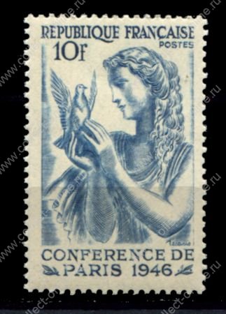 Франция 1946 г. • Mi# 764 • 10 fr. • Международная мирная конференция(Париж) • MNH OG VF
