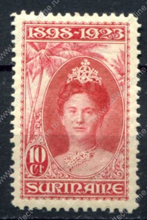 Суринам 1923 г. • Mi# 111 • 10 c. • королева Вильгельмина, 25 лет правления • MH OG VF
