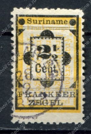 Суринам 1892 г. • Mi# 28 II • 2½ c. • текст на тексте • Used VF