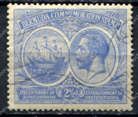 Бермуды 1920-1921 гг. • Gb# 66 • 2½ d. • 300-летие губернаторства на островах • Георг V • Used VF ( кат. - £20 )