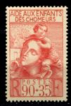 Франция 1939 г. • Iv# 428 • 90+35 c. • Фонд поддержки детей безработных • MNH OG VF • ( кат. - €5 )