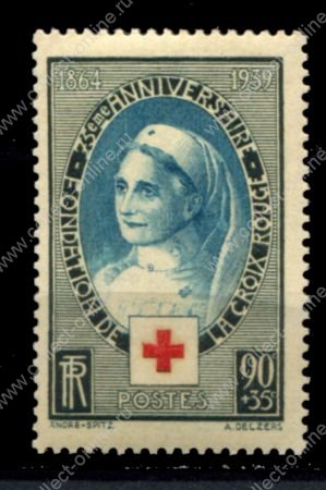 Франция 1939 г. • Iv# 422 • 90+35 c. • Для Красного Креста • MNH OG VF • ( кат. - €17 )