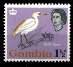 Гамбия 1963 г. • Gb# 195 • 1½ d. • Елизавета II • осн. выпуск • птицы • MNH OG VF ( кат. - £3 )