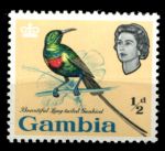 Гамбия 1963 г. • Gb# 193 • ½ d. • Елизавета II • осн. выпуск • птицы • MNH OG VF