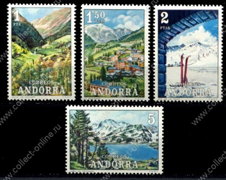 Испанская Андорра 1972 г. • Mi# 72-75 • ландшафты • полн. серия • MNH OG VF