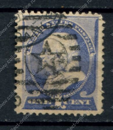США 1887 г. • Sc# 212 • 1 c. • Бенджамин Франклин • Used VF+