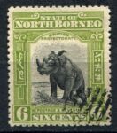 Северное Борнео 1909-1923 гг. • Gb# 168 • 6 c. • осн. выпуск • носорог • Used VF