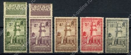 Берег Сомали 1938 г. • Iv# 148..153 • 2 .. 15 c. • осн. выпуск • мечеть Джибути • 5 марок • MNH* OG* F-VF