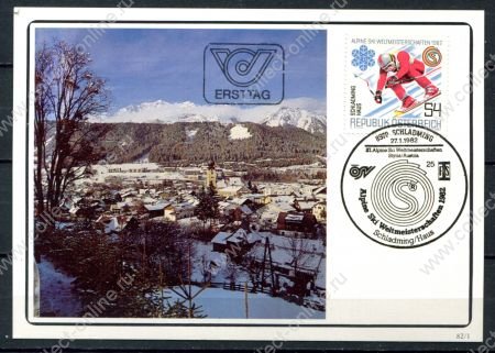 Австрия 1982 г. • Mi# 1695 • Чемпионат мира по горным лыжам • ПК гашение ПД • VF